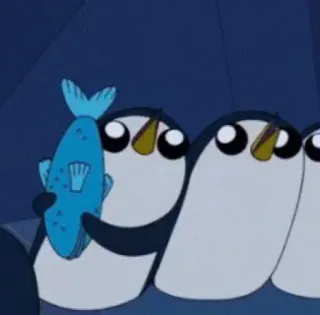 🐧 faca606e Gunther Adventure Time 企鹅, 鱼, 卡通, 动画, 探险时光 telegram sticker