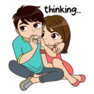 🤔 568f829f pasangan, kartun, romansa, cinta, imut, peluk, hubungan whatsapp sticker