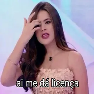 😈 20e68010 ai me dá licença Meme, Wyrażenie, Kobieta, Brazylijska, Postawa telegram sticker