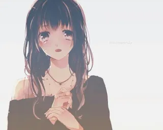 😢 e6cae214 アニメ 女の子, 泣く, 悲しい, 漫画, エモい, ティーン telegram sticker