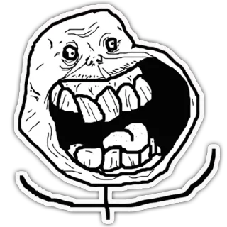 😵 ec85ca56 ミーム, トロールフェイス, インターネット, コミック, 表情, 面白い telegram sticker