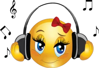 😊 57ac539f emoji, face, smiley, headphones, music, girly telegram sticker