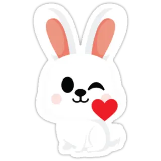 😘 58d65fe6 bunny, rabbit, animal, cute, heart, winking telegram sticker