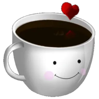 ☕ b307421c coffee, mug, heart, drink, love, beverage telegram sticker