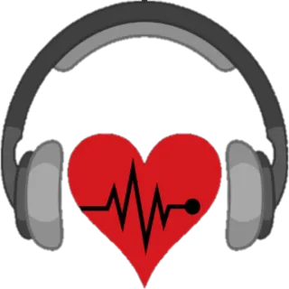 ♥ e9b6040d headphones, heart, heartbeat, music, sound, audio, pulse telegram sticker