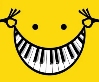 🎵 56cfd368 笑脸, 钢琴, 音乐, 快乐, 键盘 telegram sticker