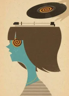 🎵 830bfa6b 黑胶, 唱片, 音乐, 复古, 唱机, 插画, 复古 telegram sticker