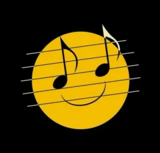🎵 8f15edae 音乐, 音符, 笑脸, 音乐的 telegram sticker