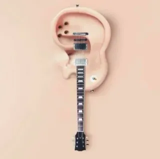 🎵 c414d86a 耳朵, 吉他, 音乐, 超现实, 乐器 telegram sticker