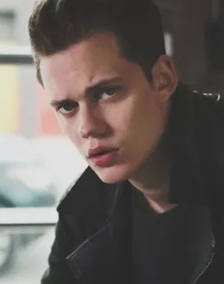 🕸 f6a48f90 Bill Skarsgård ator, celebridade, retrato, homem, sério, bill skarsgård telegram sticker