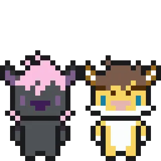 💙 0851909d Seni piksel, Lucu, Kartun, Binatang, Karakter telegram sticker