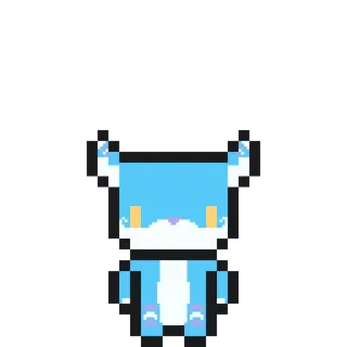 💙 e42c9b96 binatang, pixel art, rubah, biru, imut, seni digital telegram sticker