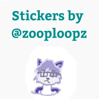🔏 feed177a Stickers by @zooploopz stiker, ungu, binatang, kucing telegram sticker