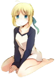 😢 486ad00d Saber 动漫, 女孩, 金发, 角色, 可爱 telegram sticker