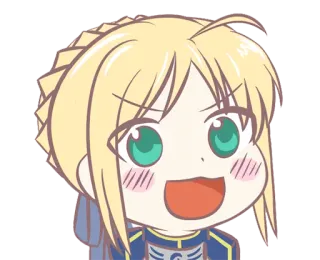 😍 abd3c884 Saber Fate/stay night 动漫, 角色, Saber, Fate/stay night, Q版, 可爱 telegram sticker