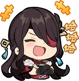 🎭 05775aed Beidou Genshin Impact 哈哈哈 Anime, Süß, Genshin Impact, Beidou, Chibi, Spiel whatsapp sticker