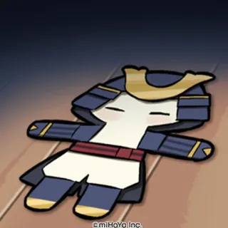 🎭 20092e42 Cartoon, Samurai, Gefallen, Erschöpft, Anime whatsapp sticker