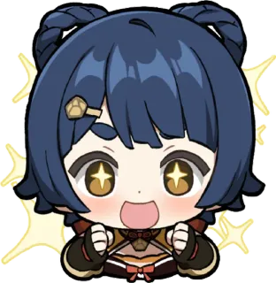 🎭 7565f900 Xiangling Genshin Impact genshin impact, videospiel, charakter, süß, xiangling whatsapp sticker