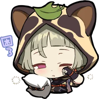 🎭 806f0876 困了 Anime, Chibi, Schläfrig, Süß, Kissen, Müde whatsapp sticker