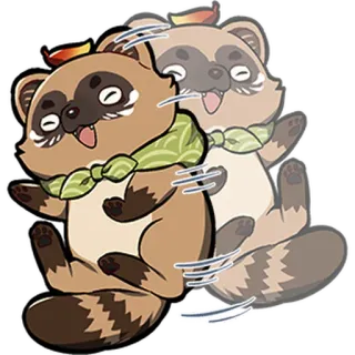😝 961371ea Marderhund, Tanuki, Tier, Cartoon whatsapp sticker