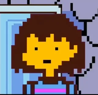 😨 4ac02c4a Frisk Undertale Pixelkunst, Undertale, Spiel, Charakter whatsapp sticker
