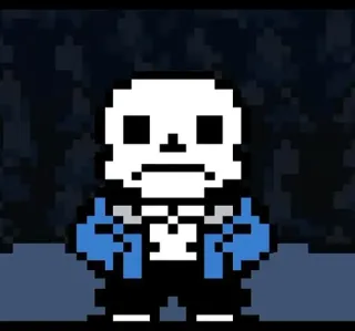 ☹️ b39145c5 Sans Undertale skelett, videospiel, undertale, charakter, pixelkunst whatsapp sticker