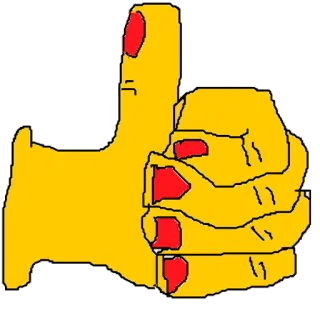 👍 058a48fb pulgar, mano, amarillo, rojo, uñas, pulgar arriba telegram sticker