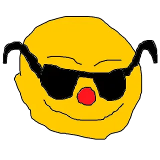 😎 5bf9028f Emoji, Gafas de sol, Cara sonriente, Dibujo animado, Guay, Amarillo telegram sticker