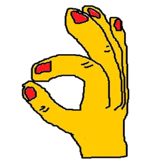 👌 6096d3d9 gesto de mano, signo OK, mano, dedos, ilustración telegram sticker