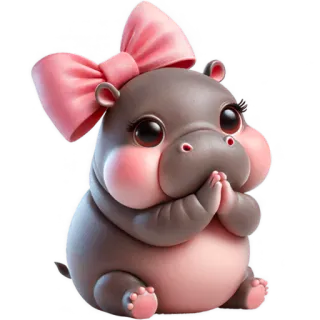 🥹 24236eaf ippopotamo, carino, animale, cartone animato, kawaii, cucciolo di ippopotamo whatsapp sticker