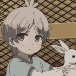 🩸 adaa589f anime, boy, child, rabbit, toy, cute telegram sticker