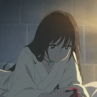 🩸 dfcf664a anime, girl, indoors, cartoon telegram sticker