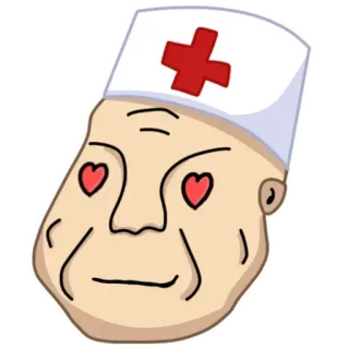 🤪 c3ff12df bác sĩ, y tế, mắt trái tim, hoạt hình, y tá telegram sticker