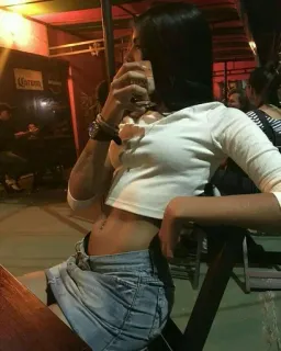 🌚 46c2a8e2 woman, drinking, bar, sitting, night, adult telegram sticker