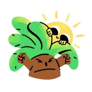 🌞 6e88ad38 卡通, 太阳, 植物, 角色, 搞笑, 开心, 生气 telegram sticker