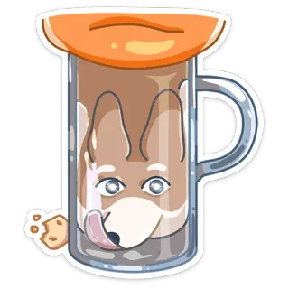 ☺️ 6f408949 狗, 玻璃, 饼干, 动物, 宠物, 可爱 whatsapp sticker