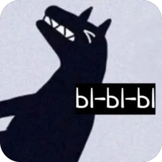 🫥 6ae539e1 Ы-Ы-Ы-Ы lupo, onomatopea, animale, cartone animato telegram sticker
