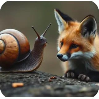 🫥 a0516432 lumaca, volpe, animale, natura, fauna selvatica, esterno telegram sticker