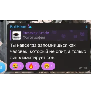 🫥 ded9828c Runaway Bride Ты навсегда запомнишься как человек, который не спит, а только лишь имитирует сон telegram sticker