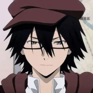 😔 11114fb6 Ranpo Edogawa Bungou Stray Dogs 动漫, 漫画, 江户川乱步, 文豪野犬, 侦探, 眼镜 telegram sticker