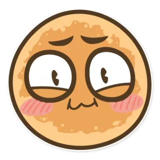 😊 80825c56 Emoji, Rougir, Dessin animé, Visage, Mignon, Rond telegram sticker