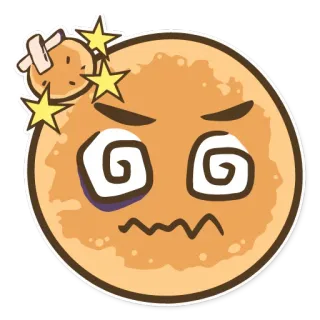 😖 ccc33040 Emoji, Étourdi, Malade, Dessin animé, Visage, Étoiles, Blessé telegram sticker
