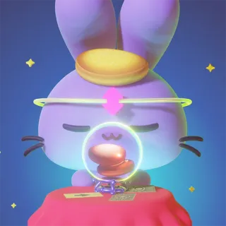 🔮 6b8b3665 lapin, boule de cristal, voyante, magie, mignon, lapinou, dessin animé, fantaisiste telegram sticker