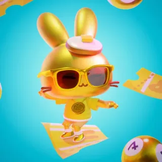 🎱 90d17518 lapin, personnage, mignon, doré, lapin, autocollant telegram sticker