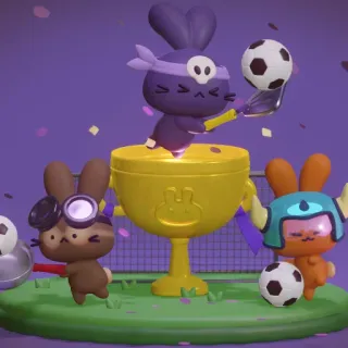 💀 98bf269a lapin, foot, coupe, sport, mignon, équipe, gagnant telegram sticker