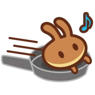🏎 37f60d01 cartoon, rabbit, frying pan, cooking, cute, animal, sticker telegram sticker
