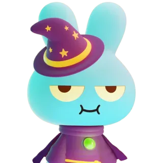 🧙 2667e56f cartoon, wizard, bunny, rabbit, magic, hat telegram sticker
