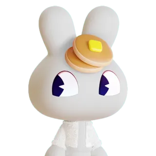 😁 a1157bdf うさぎ, パンケーキ, バター, かわいい, 動物, 食べ物 telegram sticker