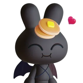 🐰 e3107e3c うさぎ, パンケーキ, かわいい, アニメ, 可愛い, キャラクター, 動物 telegram sticker