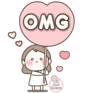 👧 b312f9d8 OMG cute, sticker, girl, omg, hearts, lollipop telegram sticker